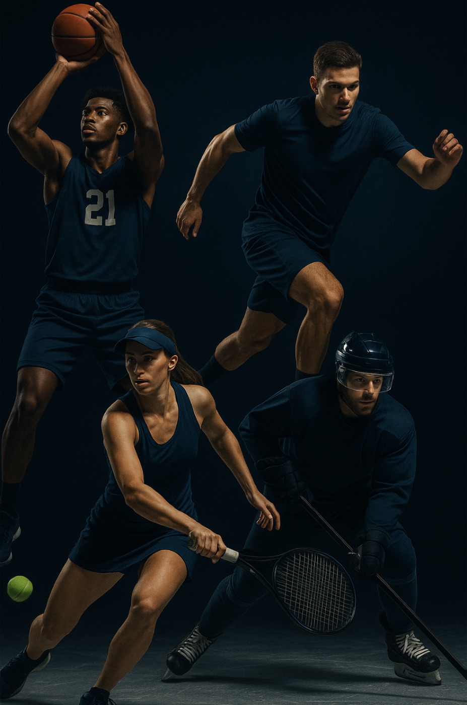 A collection of competitive sports moments