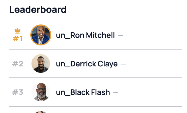 Leaderboard top three ranked sports voices